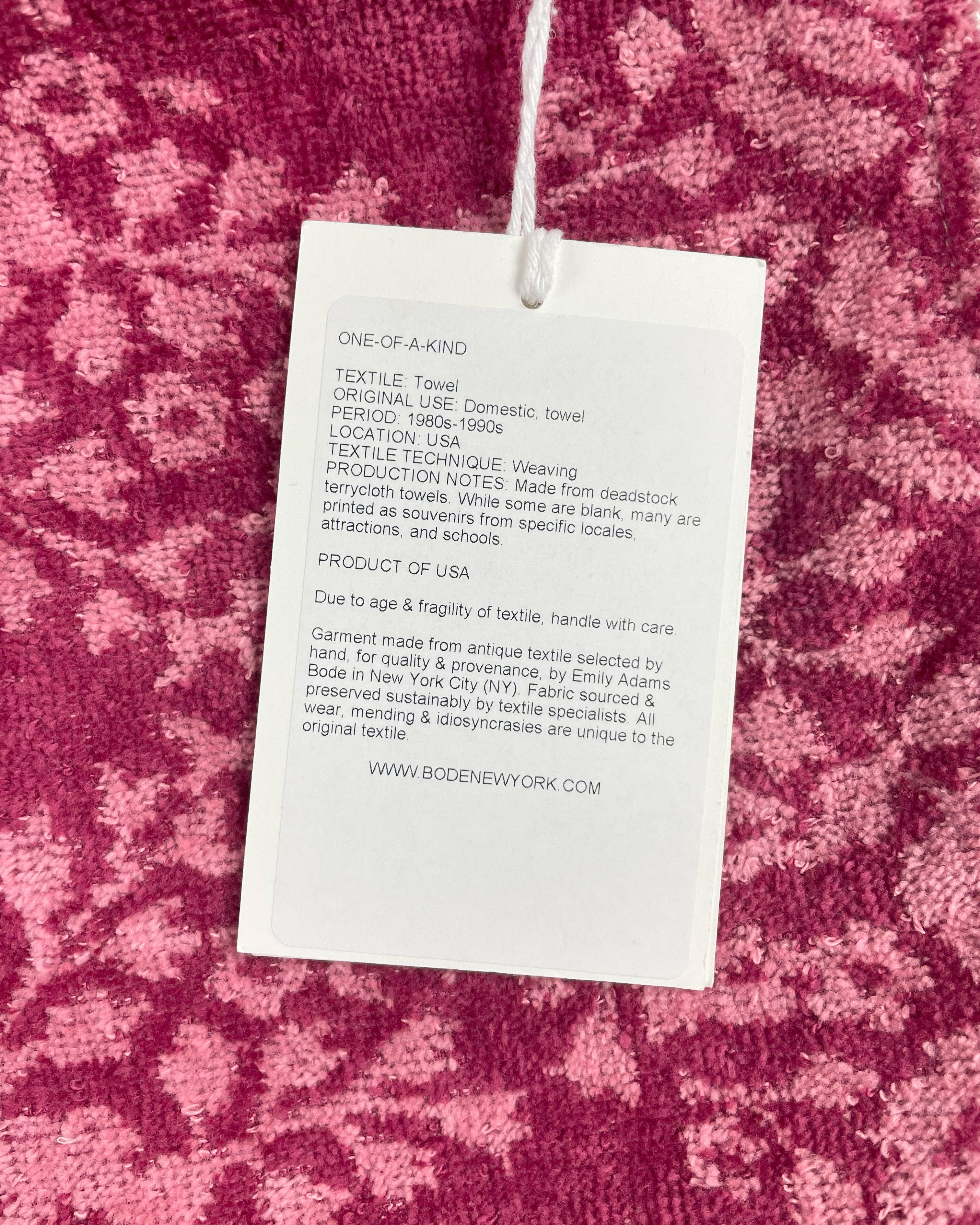 Bode One-of-a-Kind 1/1 Floral Wine Towel Shorts Size US 31 - 7 Thumbnail