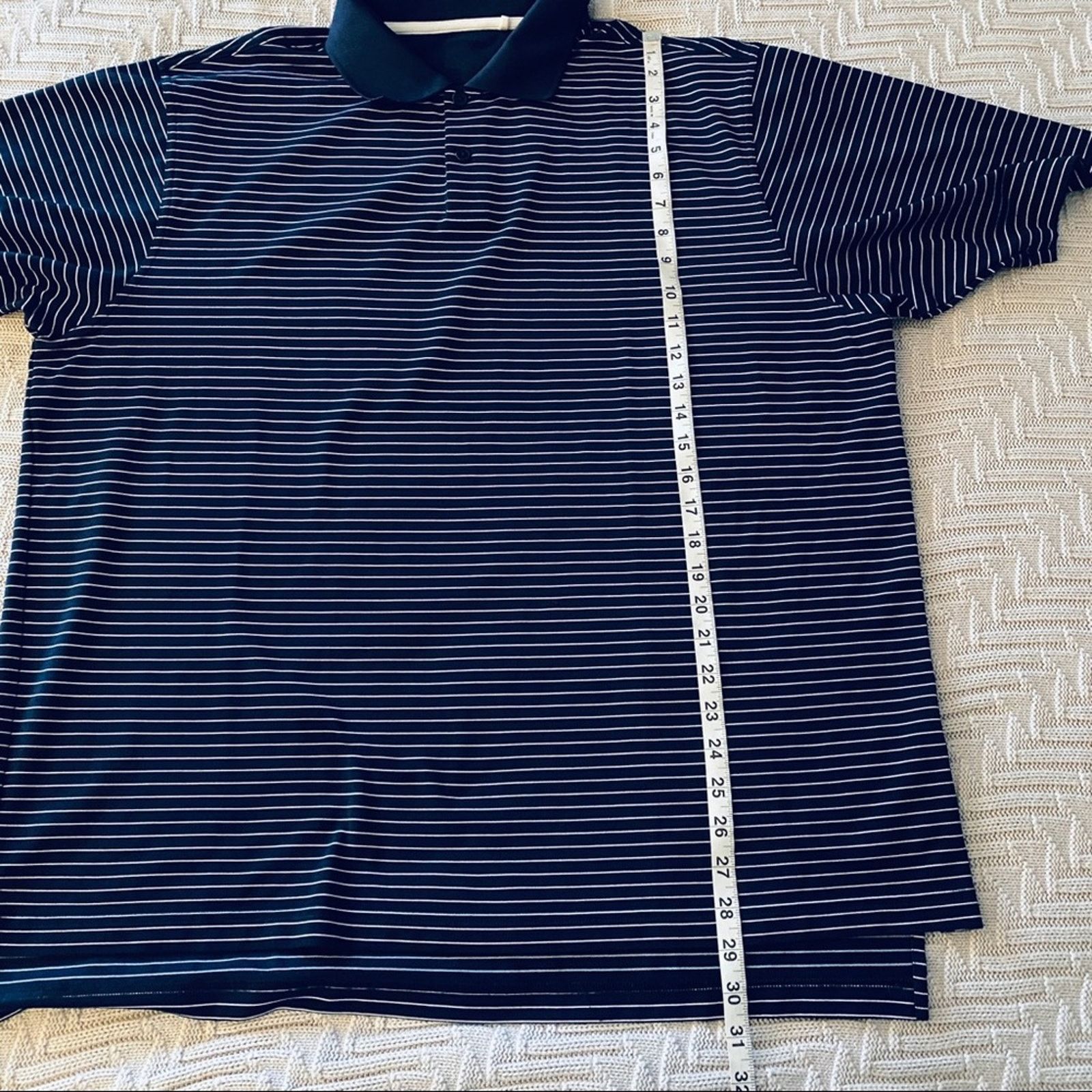 Adidas Adidas navy striped short sleeve polo Size US XL / EU 56 / 4 - 7 Thumbnail