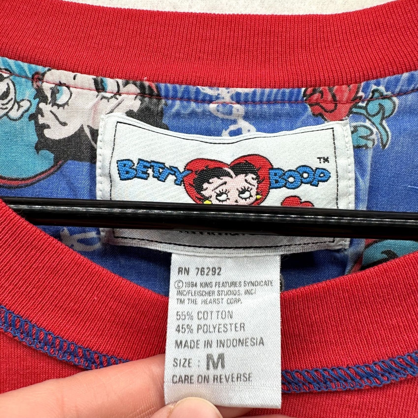 Vintage VINTAGE? Betty Boop intimates T-Shirt Red Men's Medium Crew Neck Short Sleeve Pullover Size US M / EU 48-50 / 2 - 5 Thumbnail