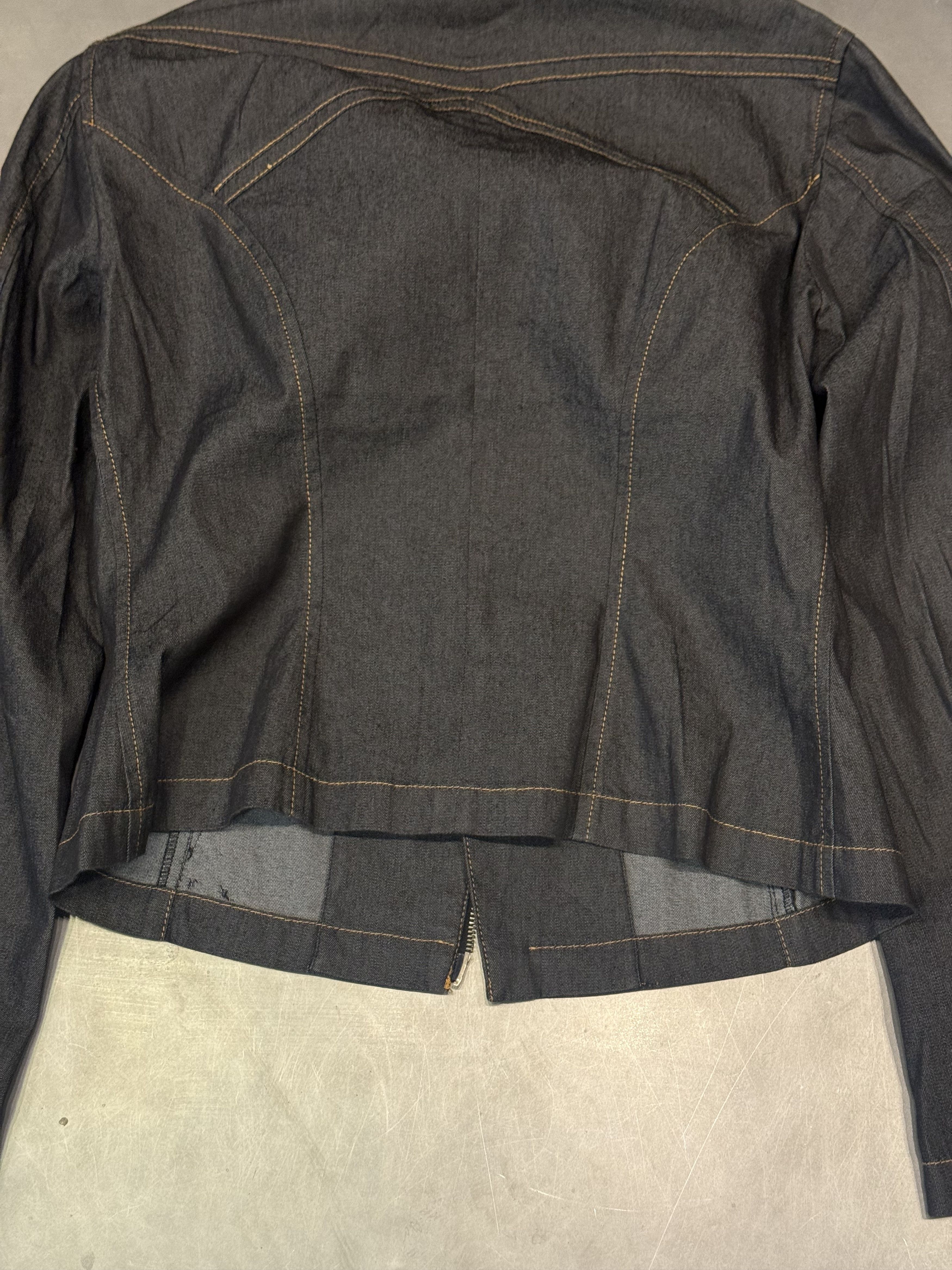 Claude Montana Vintage Claude Montana Blu double zip denim moto jacket Size M / US 6-8 / IT 42-44 - 4 Thumbnail