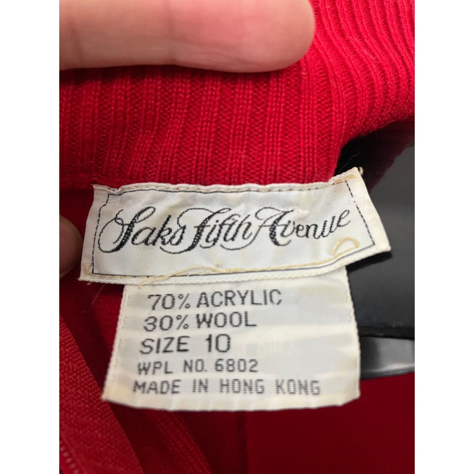 Saks Fifth Avenue VTG Saks Fifth Avenue Red Wool Blend Dress Women's Sz 10 Size L / US 10 / IT 46 - 3 Thumbnail