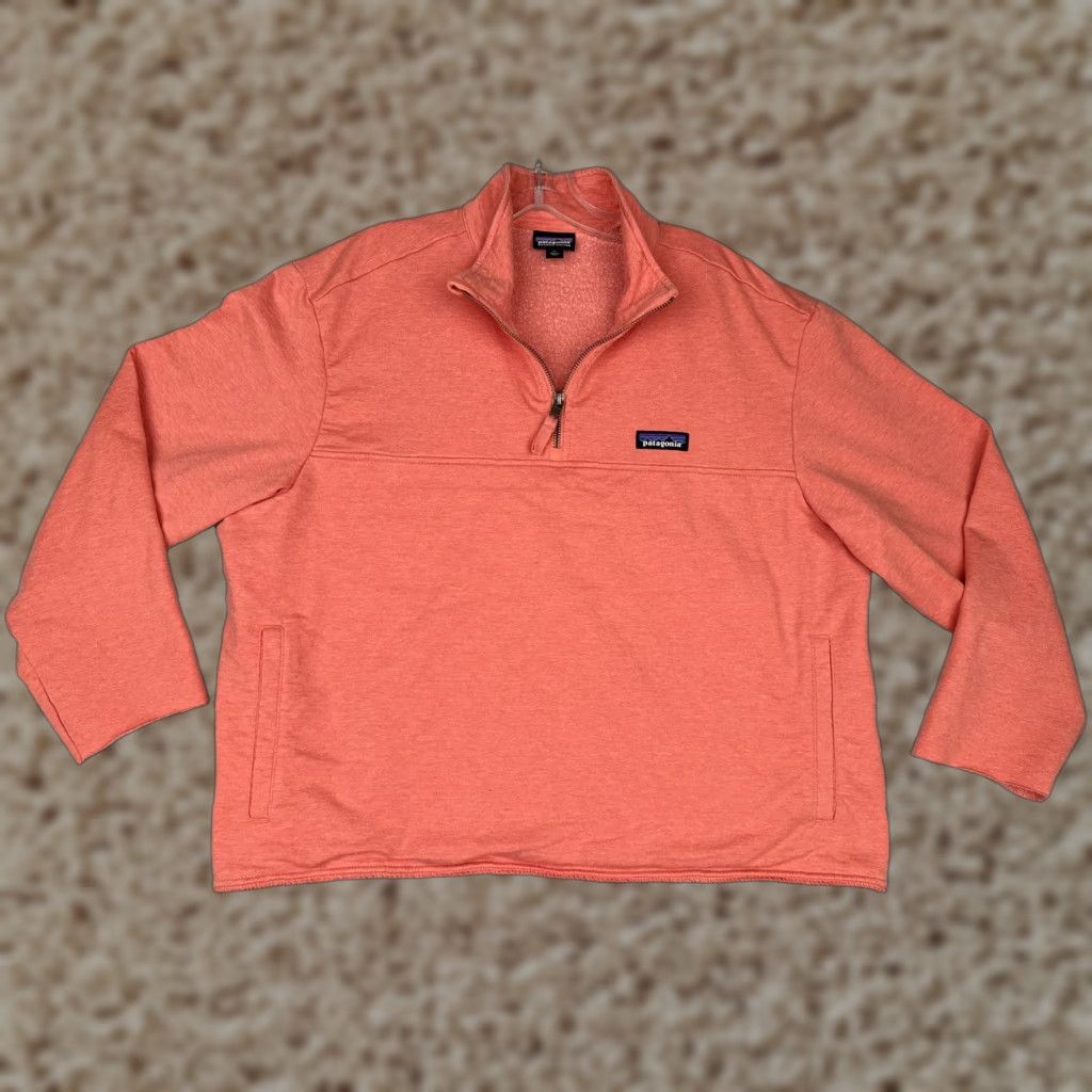 Patagonia Patagonia Sweater Shirt XL Orange Organic Cotton Quarter Zip Pullover Mens Seasonal Warmth 1/4 Zip Pullover Size XL / US 12-14 / IT 48-50 - 1 Thumbnail