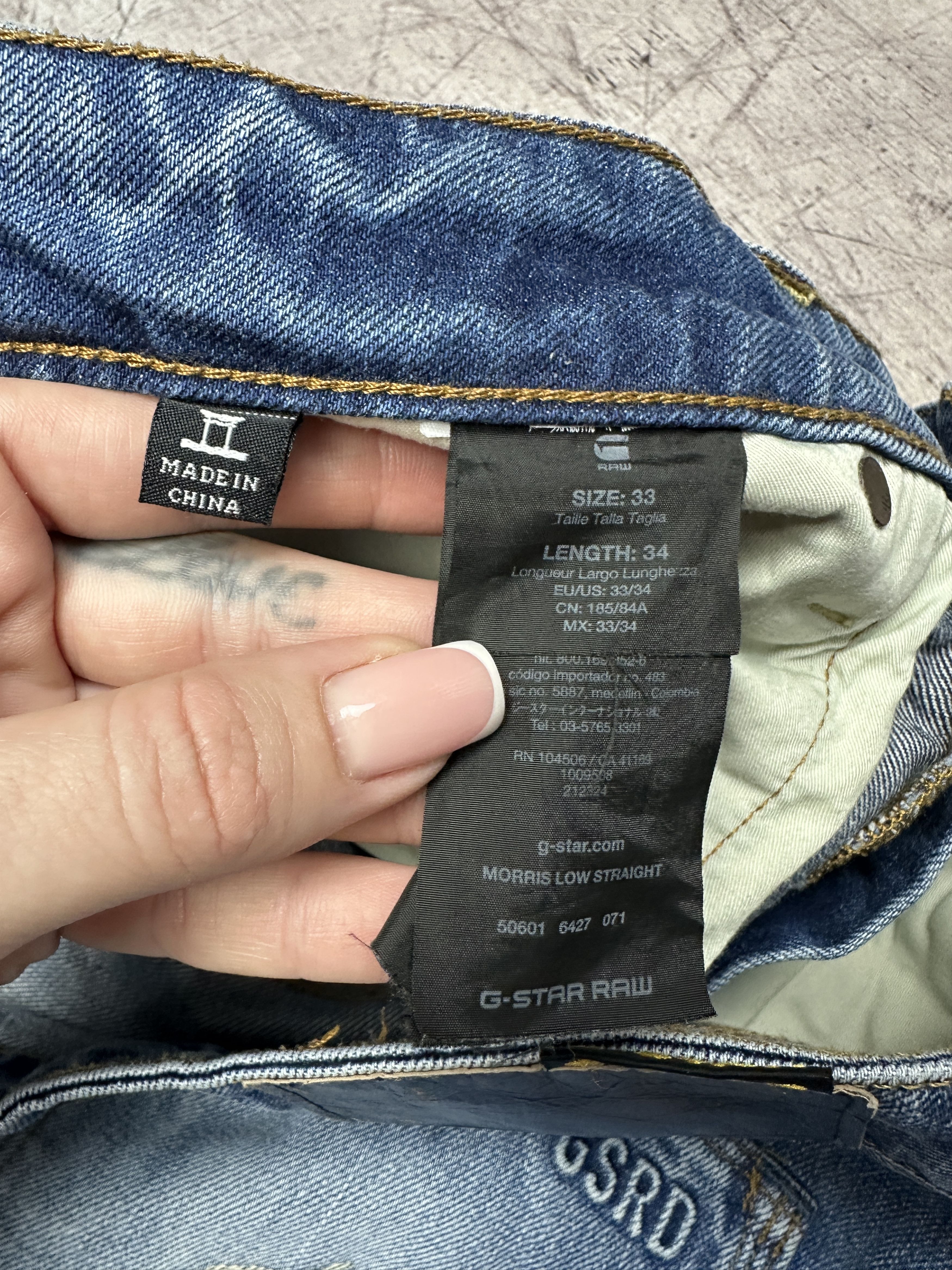 G-Star G Star Raw Mens Morris Low Straight Denim Pants Jeans Size US 33 - 3 Thumbnail