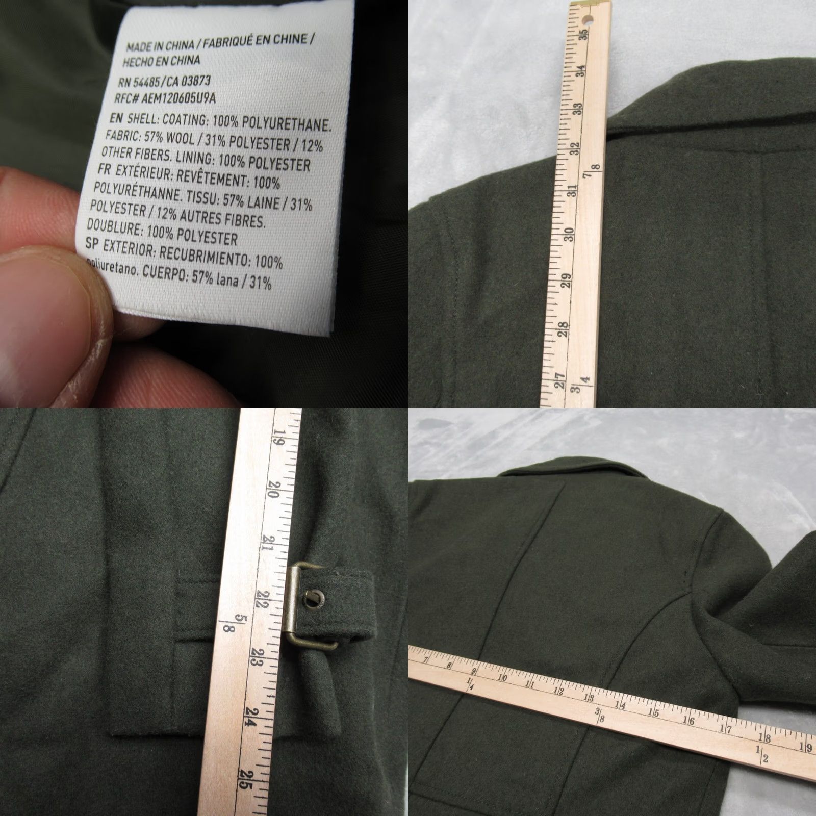 American Eagle Outfitters American Eagle Coat Wool Blend Double Breast Insulated Jacket Women Small Green Size S / US 4 / IT 40 - 9 Thumbnail