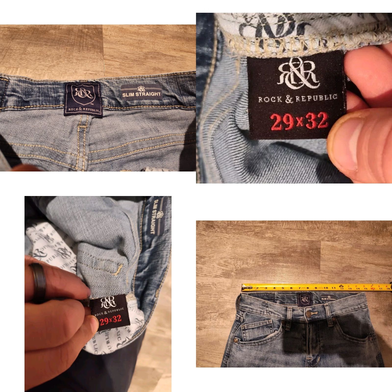 Vintage VINTAGE Rock & Republic Slim Straight Jeans Men 29x32 Medium Wash Denim Blue 90s? Size US 29 - 8 Thumbnail