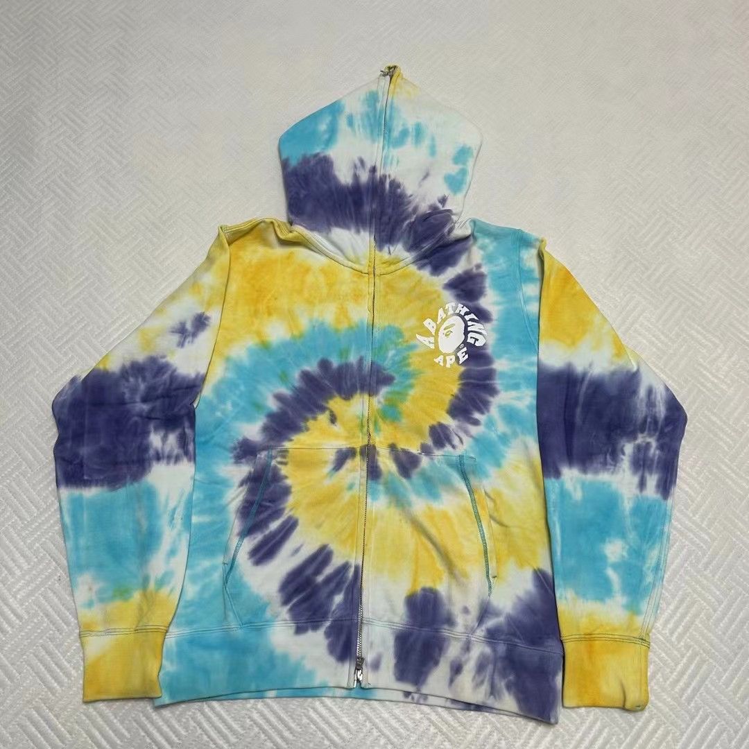 Bape TIE DYE COLLEGE FULL ZIP HOODIE Size US M / EU 48-50 / 2 - 1 Thumbnail