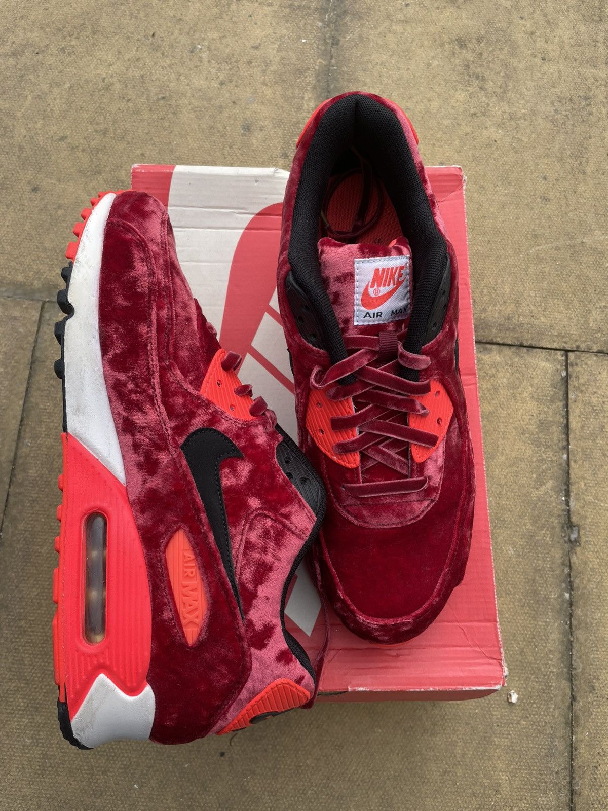 Nike × Vintage Nike air max 90 25th anniversary red Velvet limited ed uk 9 Size US 9 / EU 42 - 7 Thumbnail