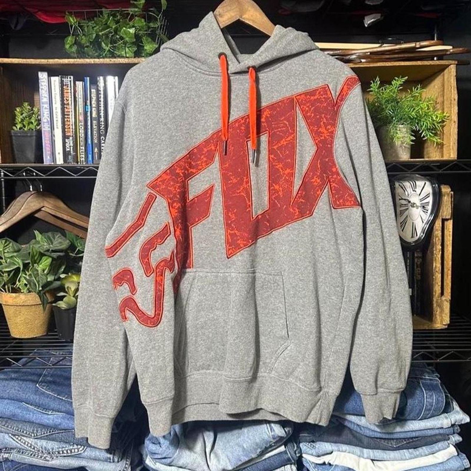 Fox Racing Vintage Y2K Fox AOP Hoodie Grey Racing Skater Sweatshirt Size US L / EU 52-54 / 3 - 1 Thumbnail