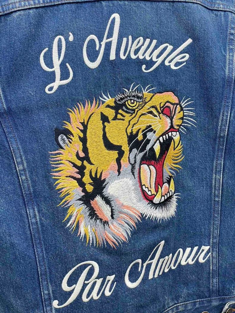 Gucci Gucci Tiger head embroidered thickened denim jacket 2501-Ne Size US S / EU 44-46 / 1 - 5 Thumbnail