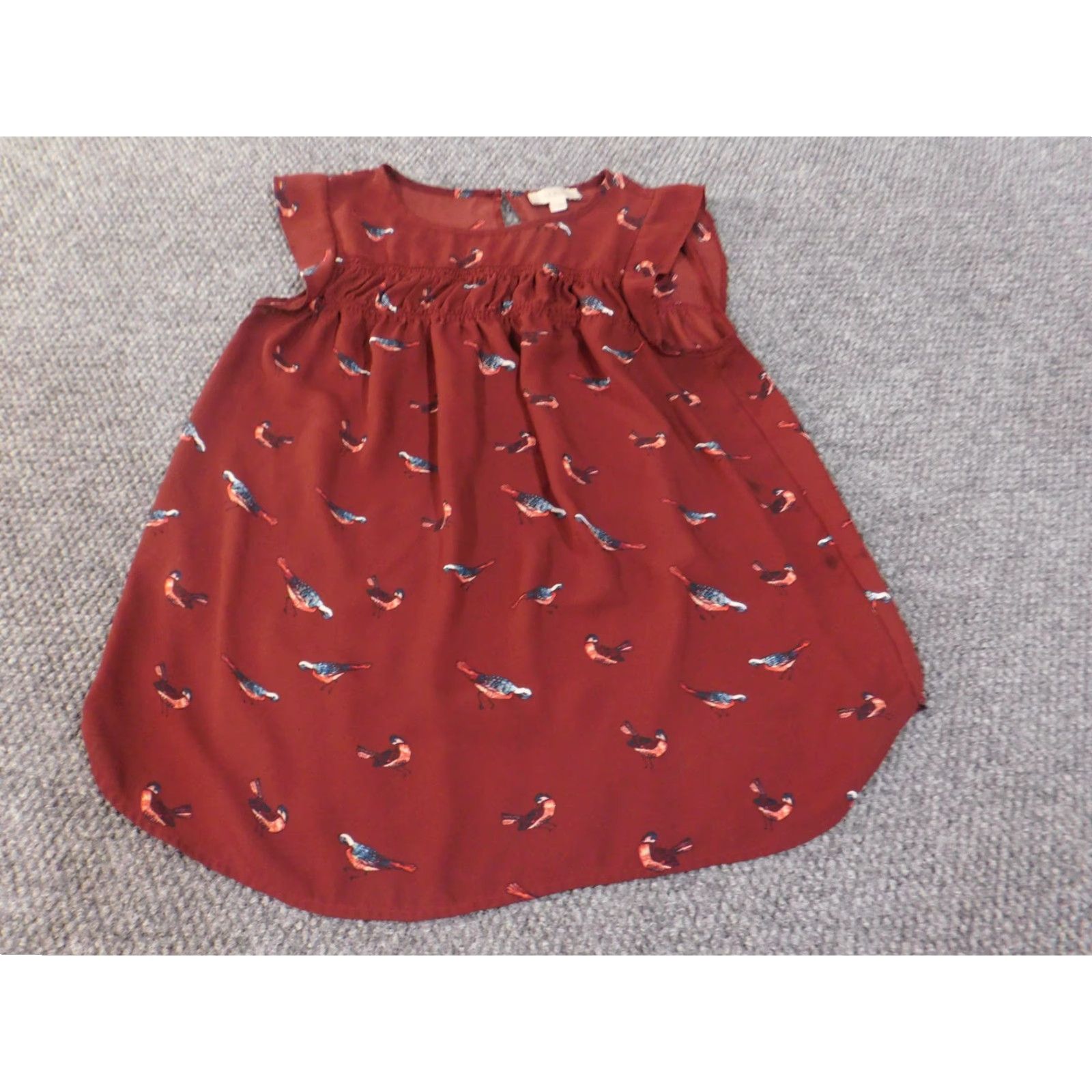Loft Loft Outlet Bird Print Flutter Sleeve Blouse Small Womens Polyester Casual Shirt - Womens Size S / US 4 / IT 40 - 5 Thumbnail