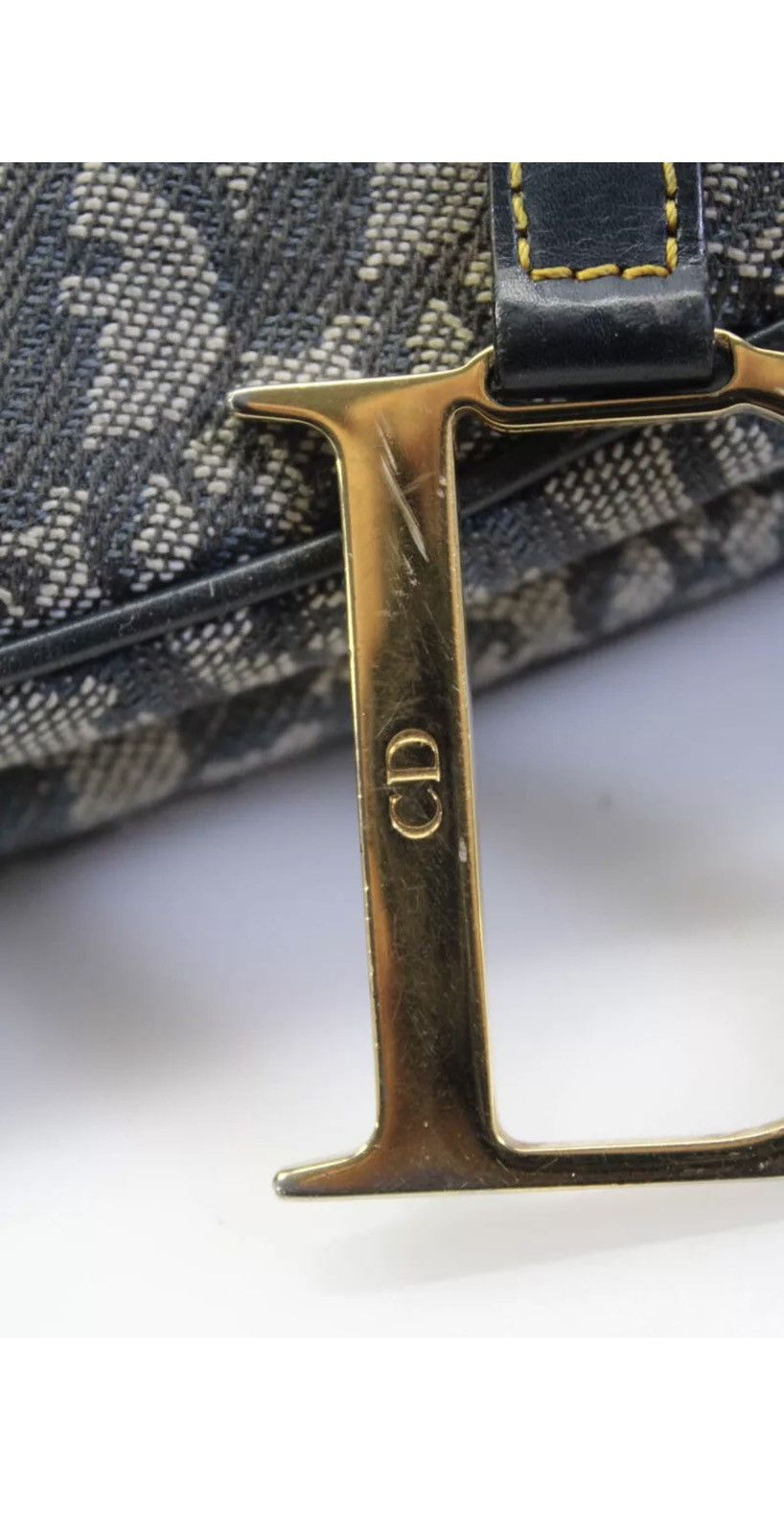 Dior Christian Dior Vintage Oblique Canvas Saddle Bag - Navy Size ONE SIZE - 14 Thumbnail