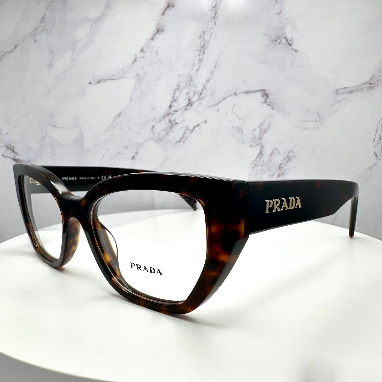Prada New Prada Eyeglasses Women Brown Acetate Cat Eye Tortoise Size ONE SIZE - 7 Thumbnail