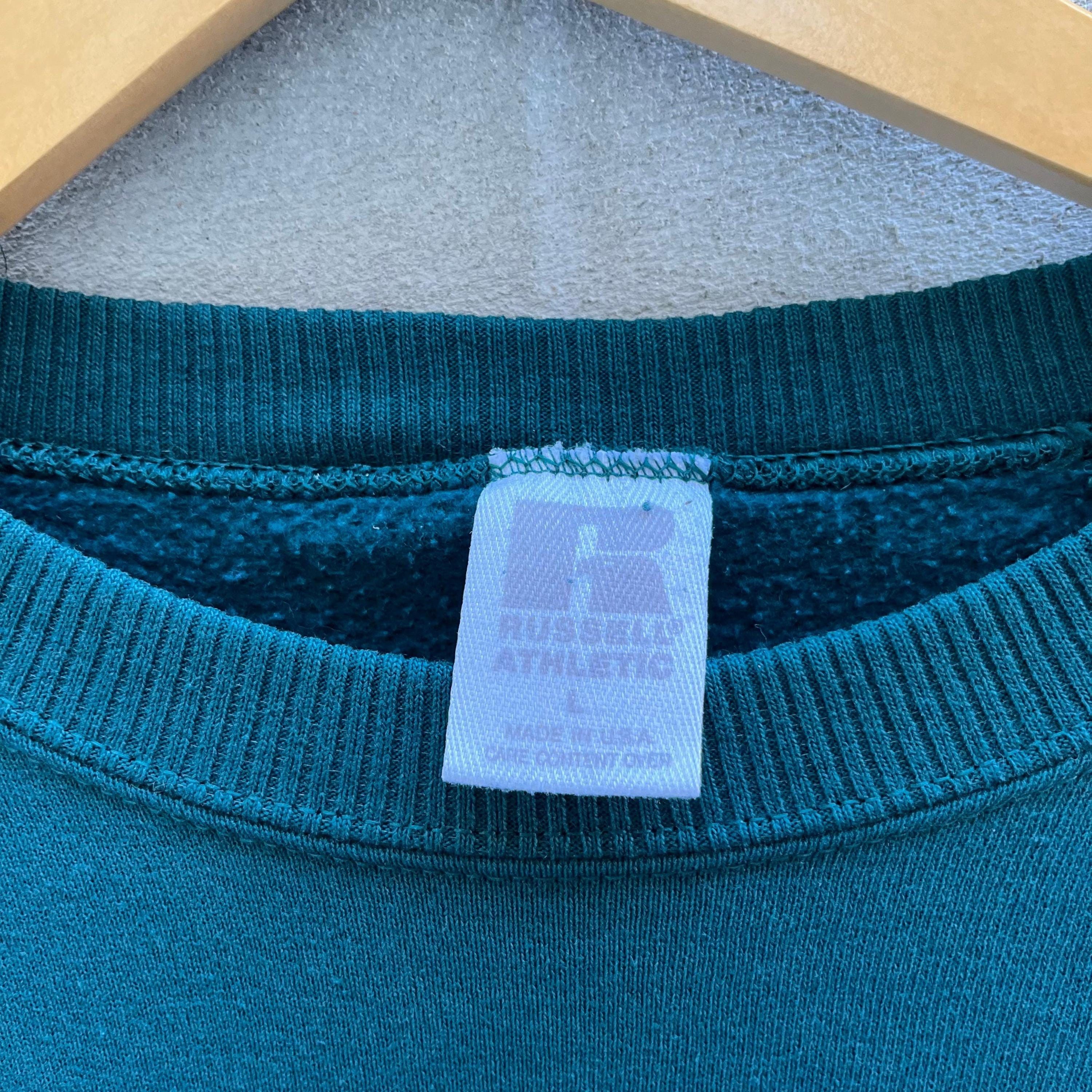Russell Athletic × Vintage 90's Vintage Russell Athletic Green Crewneck Sweatshirt Size US L / EU 52-54 / 3 - 4 Thumbnail
