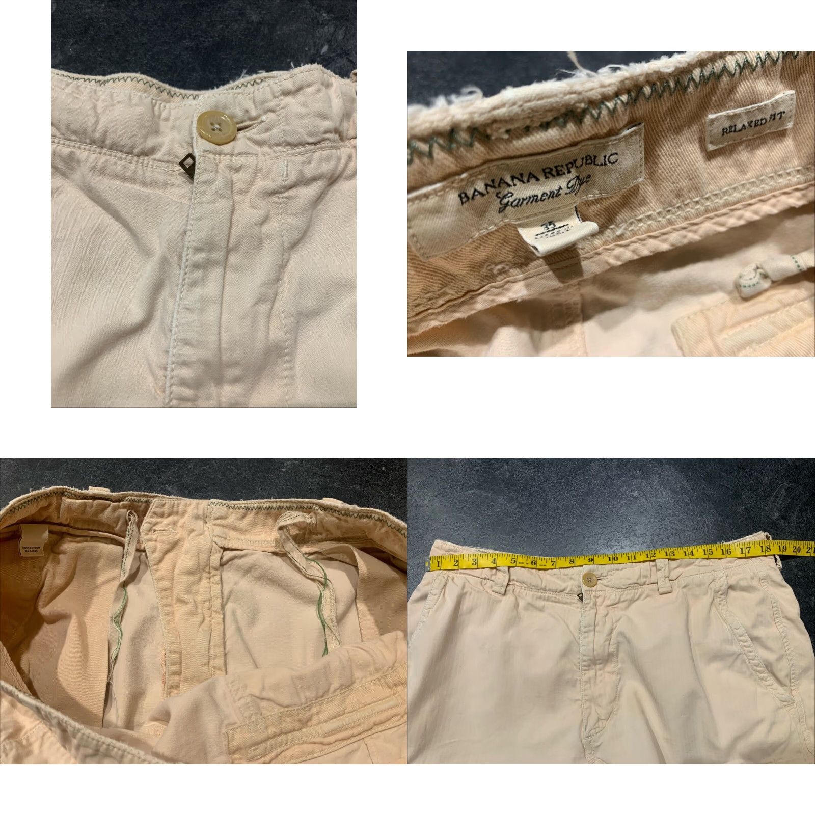 Banana Republic Banana Republic Cargo Shorts Mens 35 Beige Relaxed Fit Canvas Outdoor Casual Summer Size US 36 / EU 52 - 8 Thumbnail