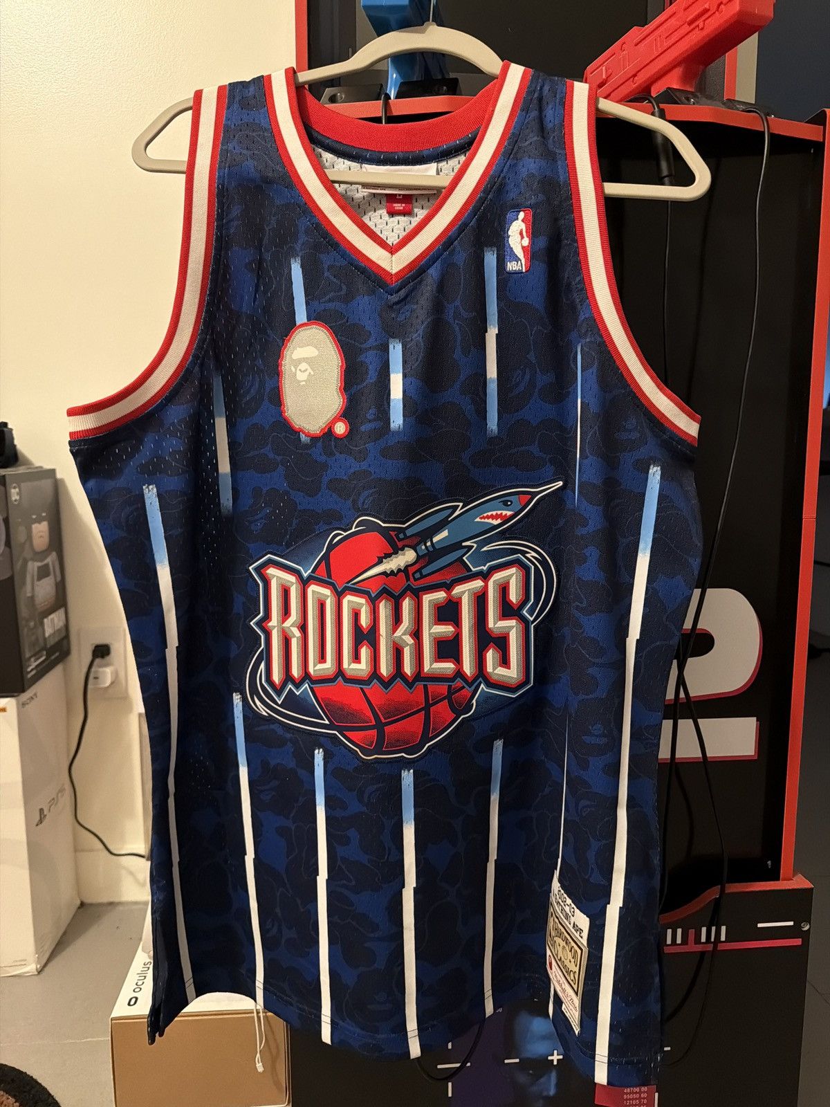 Bape × Mitchell & Ness × NBA Bape x Mitchell & Ness Rockets jersey Size US L / EU 52-54 / 3 - 1 Thumbnail