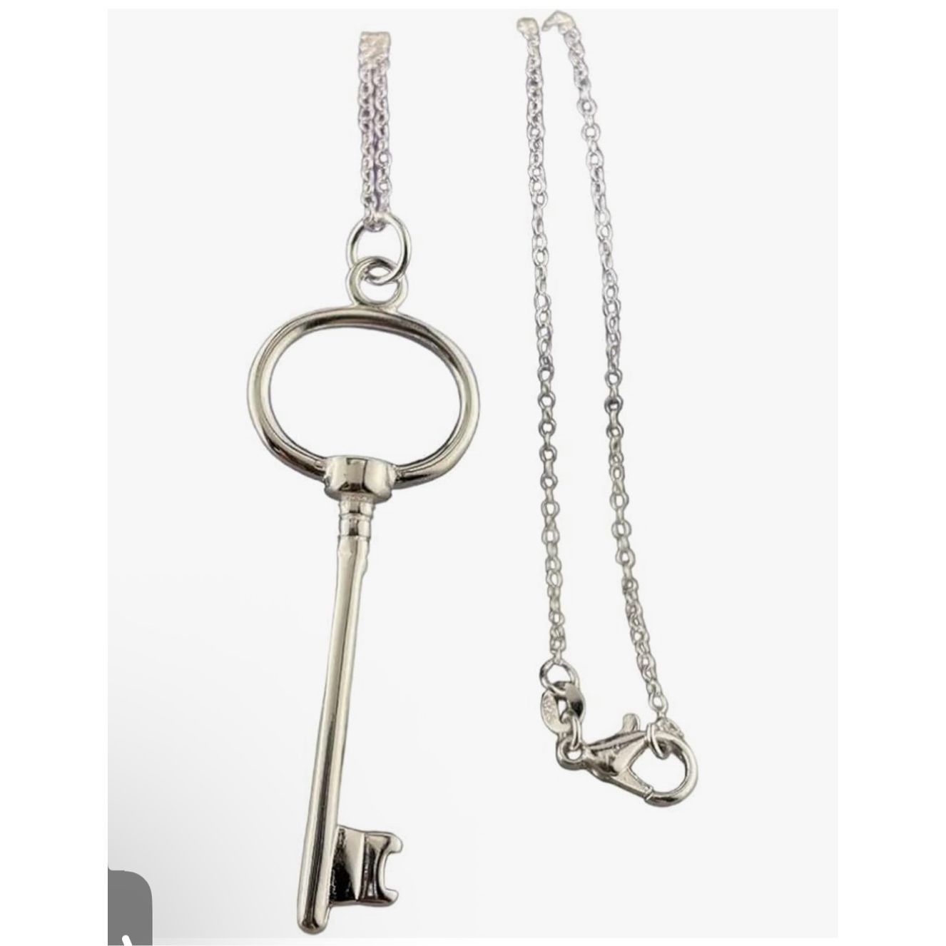 Other 925 Sterling Silver Key Pendant Necklace Jewelry Gift 26" Ad Size ONE SIZE - 3 Thumbnail