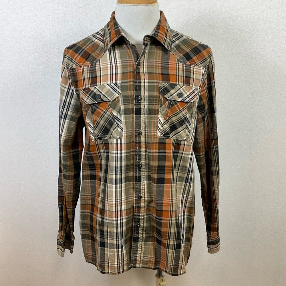 VIBE × Western Rise VIBES GOLD Western Yoke Brown Plaid Shirt Size US XL / EU 56 / 4 - 1 Thumbnail
