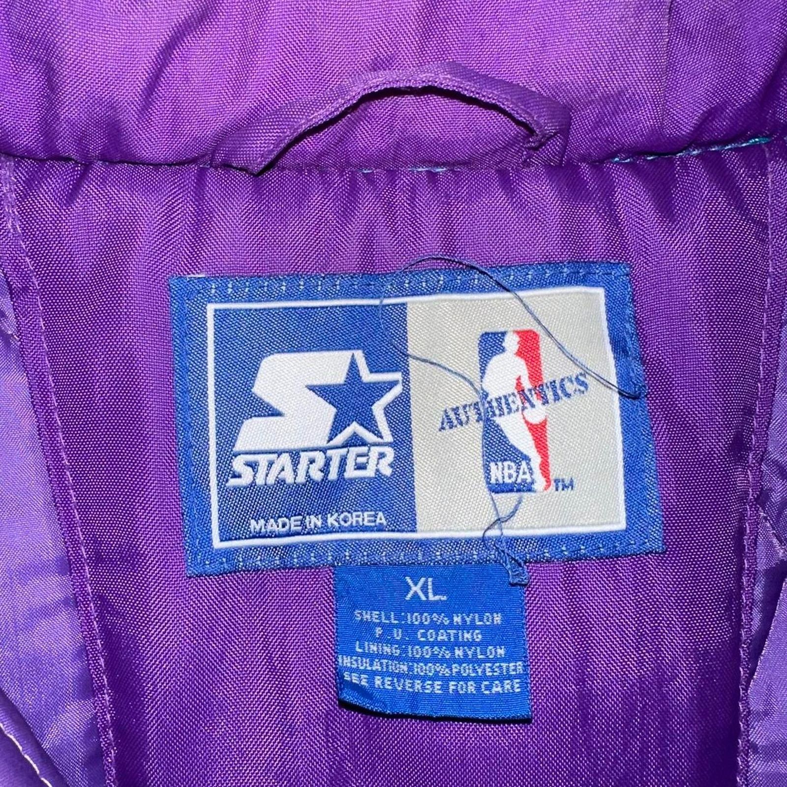 NBA × Starter Vintage 90s Starter Charlotte Hornets Full Zip Jacket NBA XL Size US XL / EU 56 / 4 - 4 Thumbnail