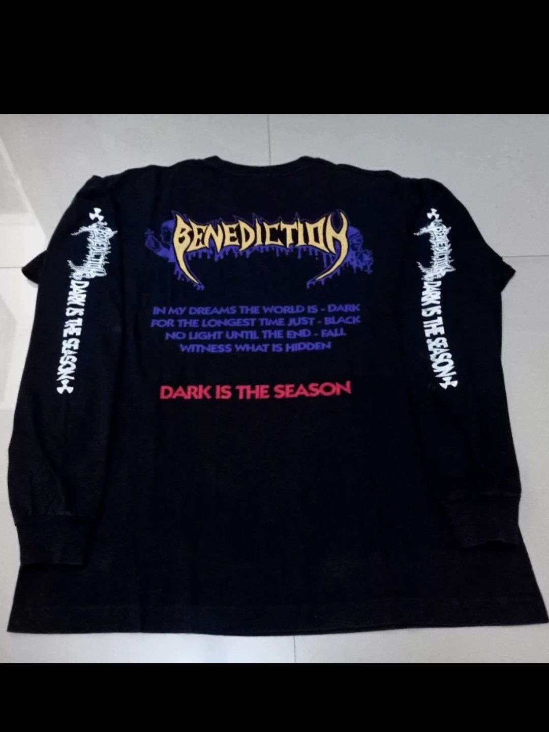 Band Tees × Vintage Long Sleeve Benediction Dark is the season Vintage rare Size US XL / EU 56 / 4 - 3 Thumbnail