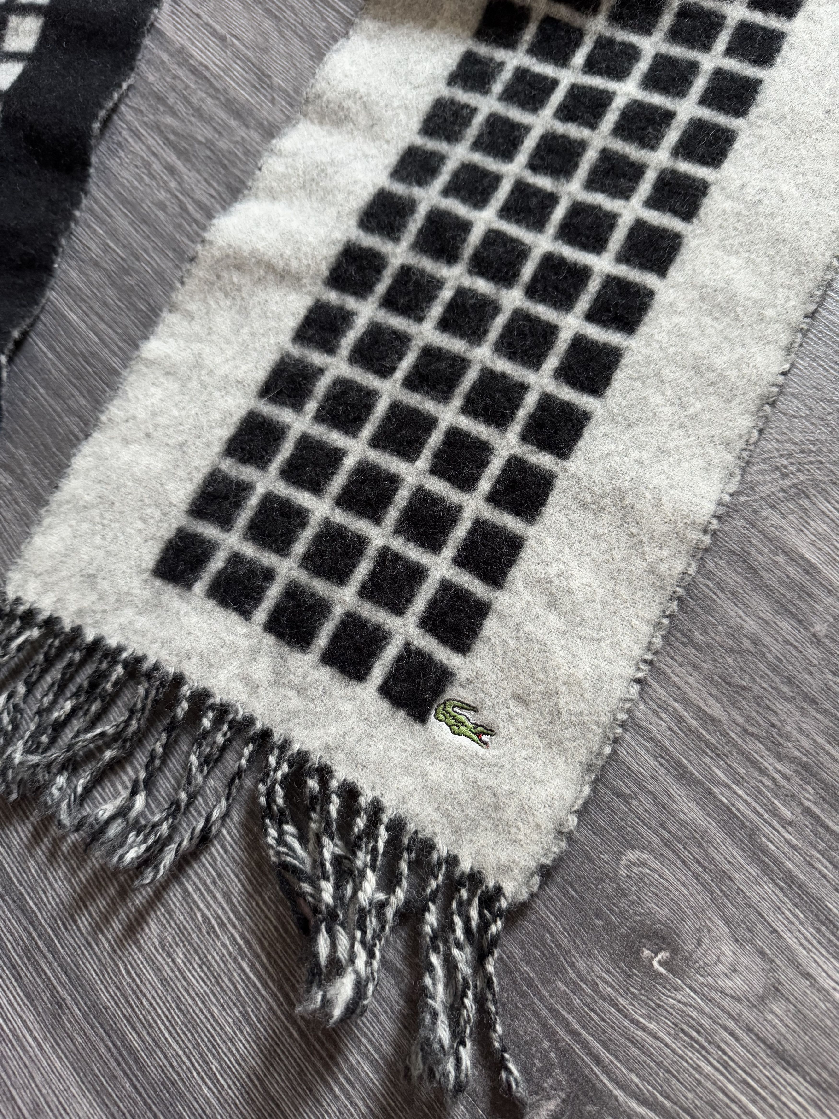Lacoste Vintage Lacoste Logo Wool Scarf Black/White Size ONE SIZE - 4 Thumbnail