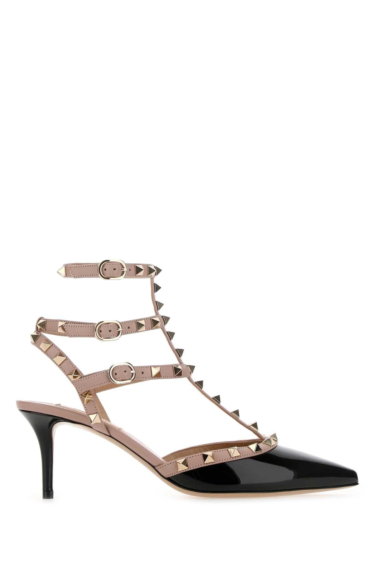image of Valentino Garavani Two-Tone Leather Rockstud Pumps Shoes, Women's (Size 7)