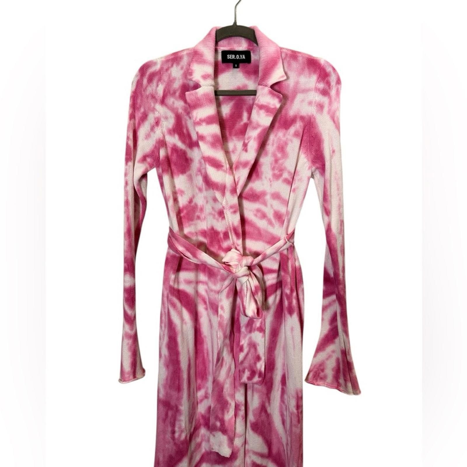 Other Ser.O.Ya Gloria Cardigan Full Length Pink Tie Dye sz S Size S / US 4 / IT 40 - 2 Thumbnail