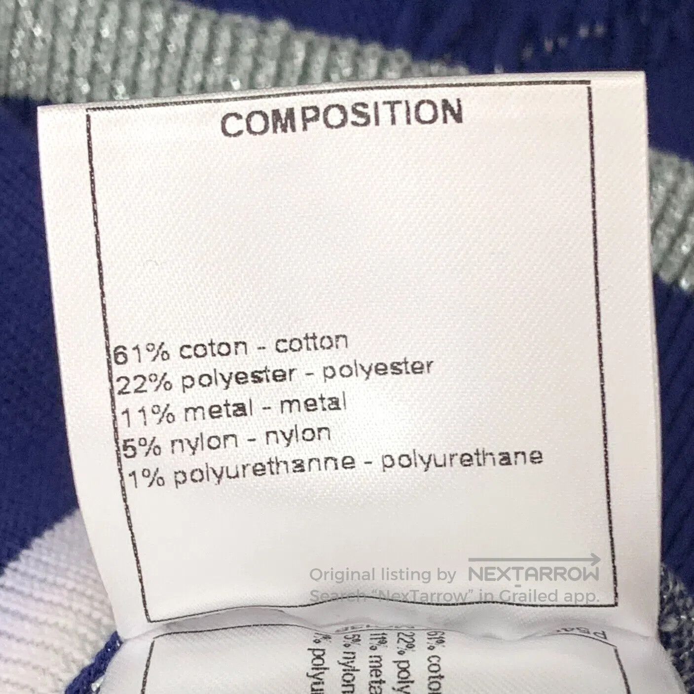 Chanel Chanel Dark blue asymmetric striped design cotton crew nec Size XXS / US 00 / IT 34 - 7 Thumbnail