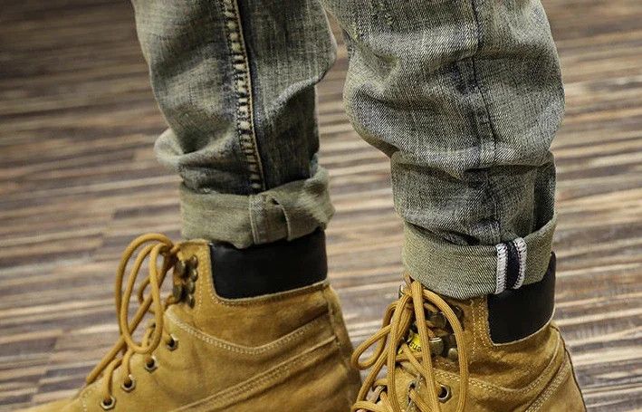 Japanese Brand × Jean Skinny Vintage Rip Torn Korean Fashion Jeans Size US 33 - 6 Thumbnail