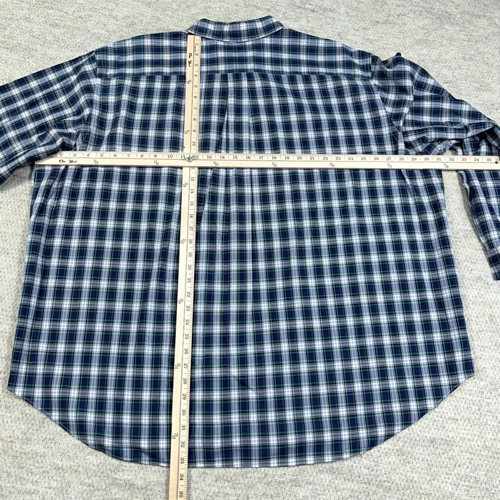 Ralph Lauren Ralph Lauren Shirt Men 3XB Big Blue Green Plaid Button Up Poplin Dress Pony Shirt Button-Up Big & Tall Mens Size 48R - 5 Thumbnail