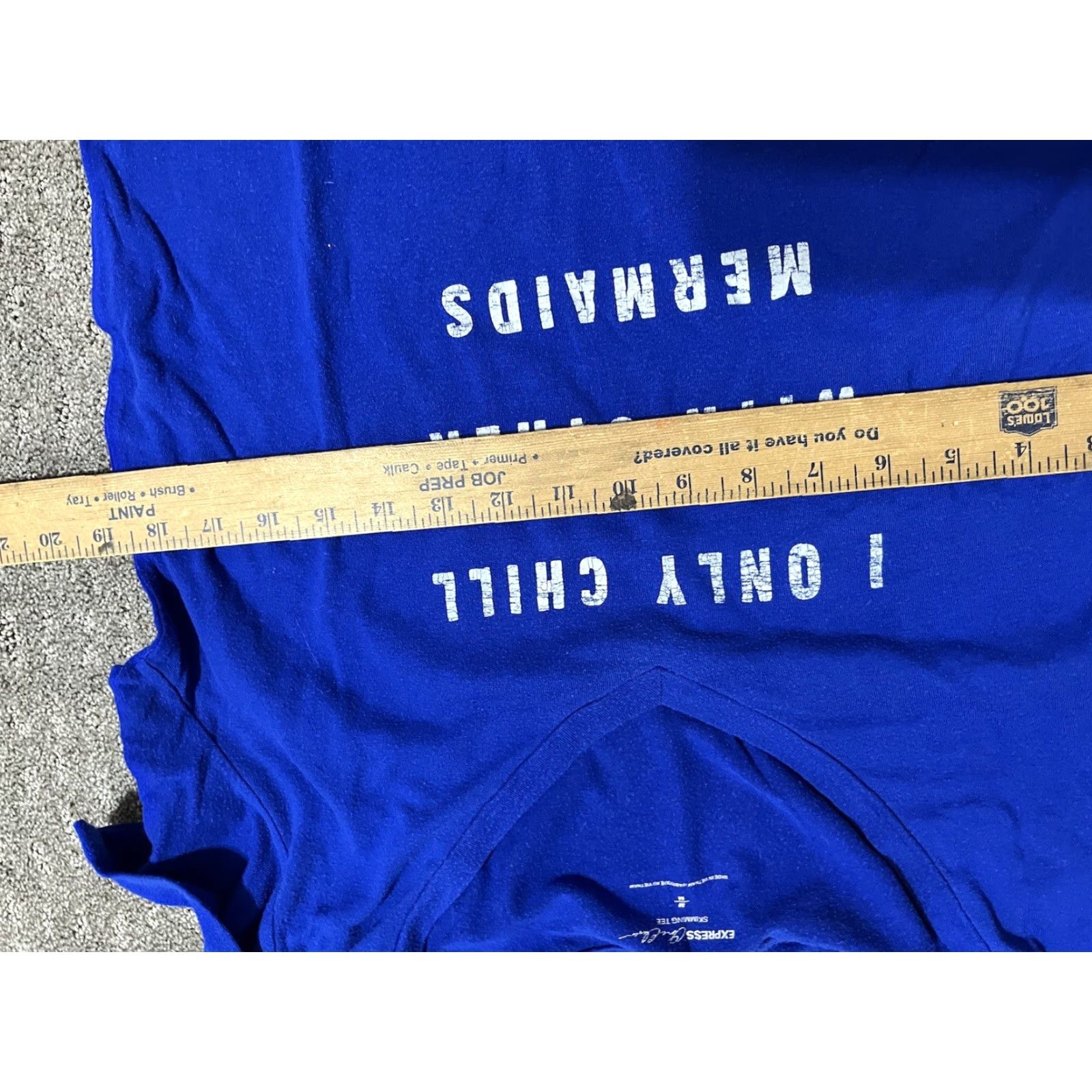 Express Express One Eleven Women's Blue Short Sleeve T-Shirt - "I Only Chill With Mermaids" - Casual - Size M Size 32" / US 10 / IT 46 - 5 Thumbnail