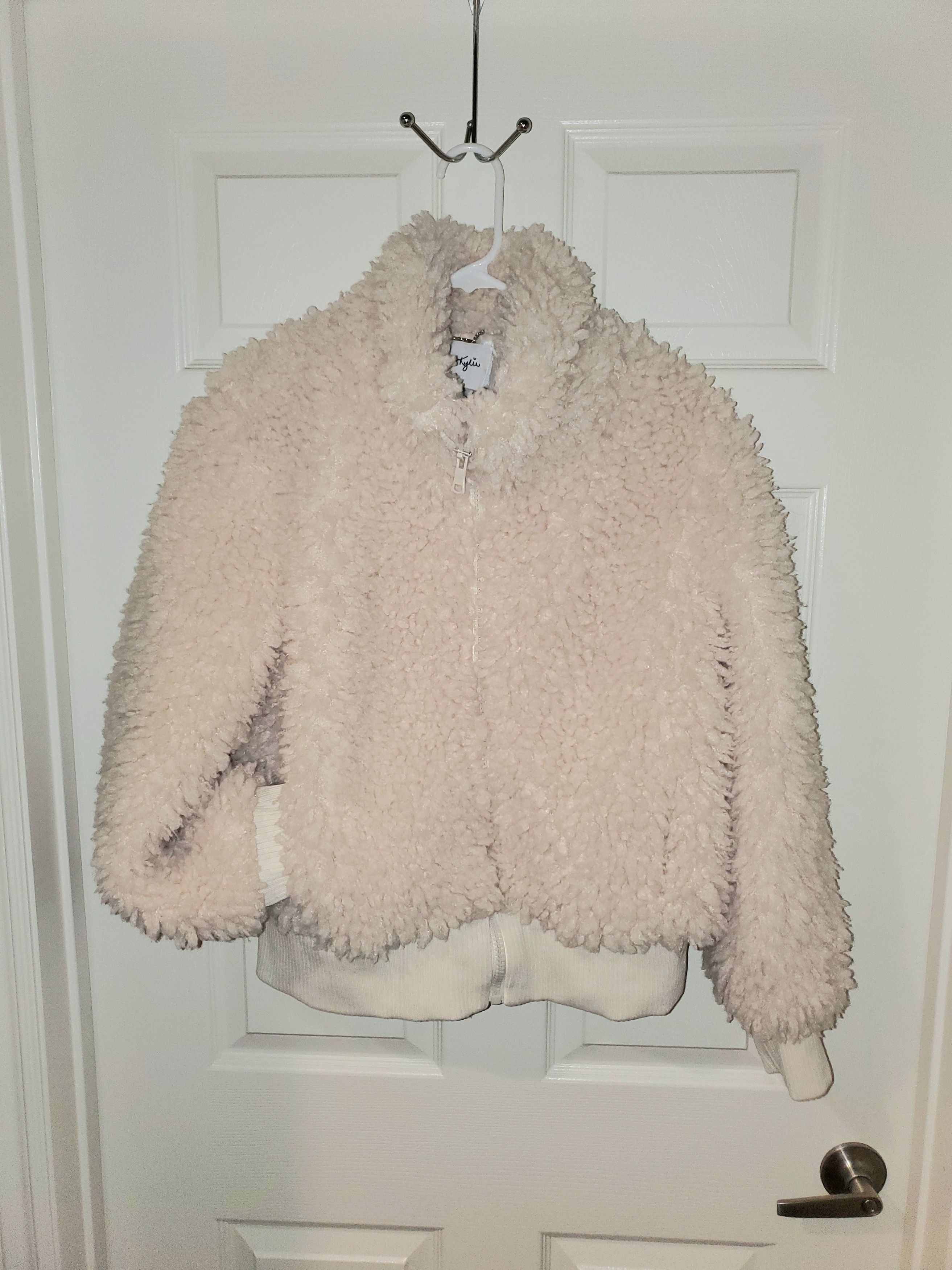 Kendall And Kylie Kendall & Kylie Y2K cream colored zip up sherpa teddy coat Size L / US 10 / IT 46 - 7 Thumbnail