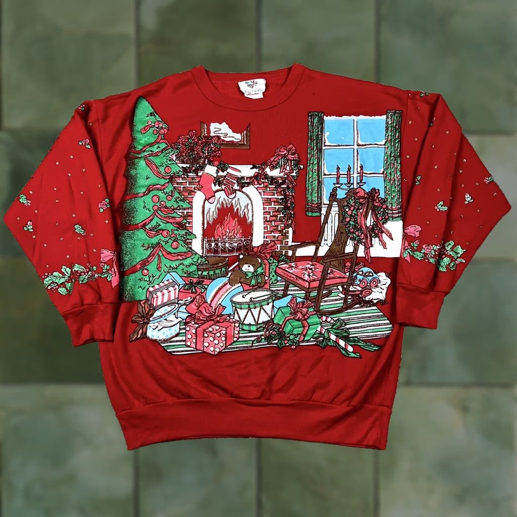 Vintage VINTAGE Nutcracker Sweatshirt Crewneck Red Christmas Puff Print Graphic 90s M Unisex Adults Size US M / EU 48-50 / 2 - 1 Thumbnail