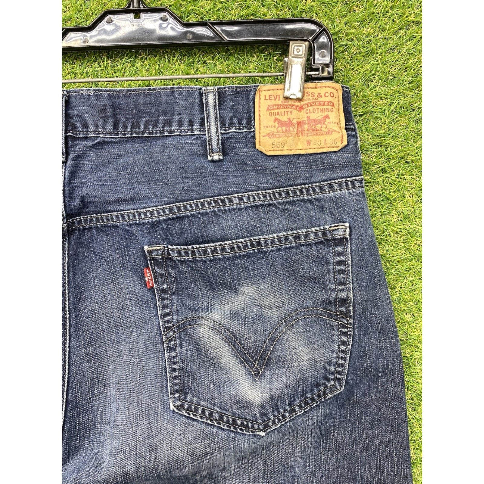 Levi's VINTAGE Levi's 569 Jeans Men 40x30 Blue Dark Wash Relaxed Straight 5-Pocket Denim Cotton Cities? Size US 40 / EU 56 - 3 Thumbnail