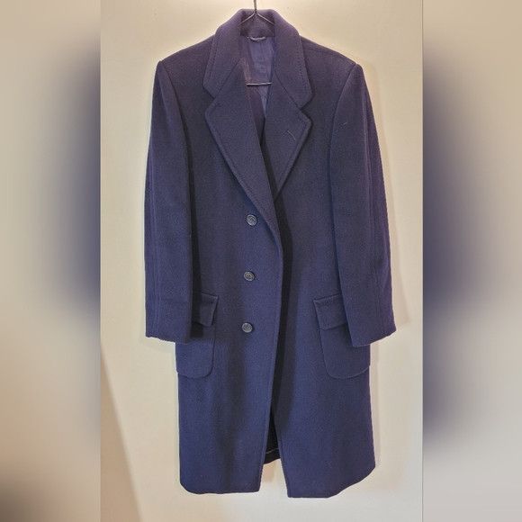 Vintage D. & E. Dalton Cashmere Long Vintage Peacoat Navy Blue - M Size US M / EU 48-50 / 2 - 4 Thumbnail