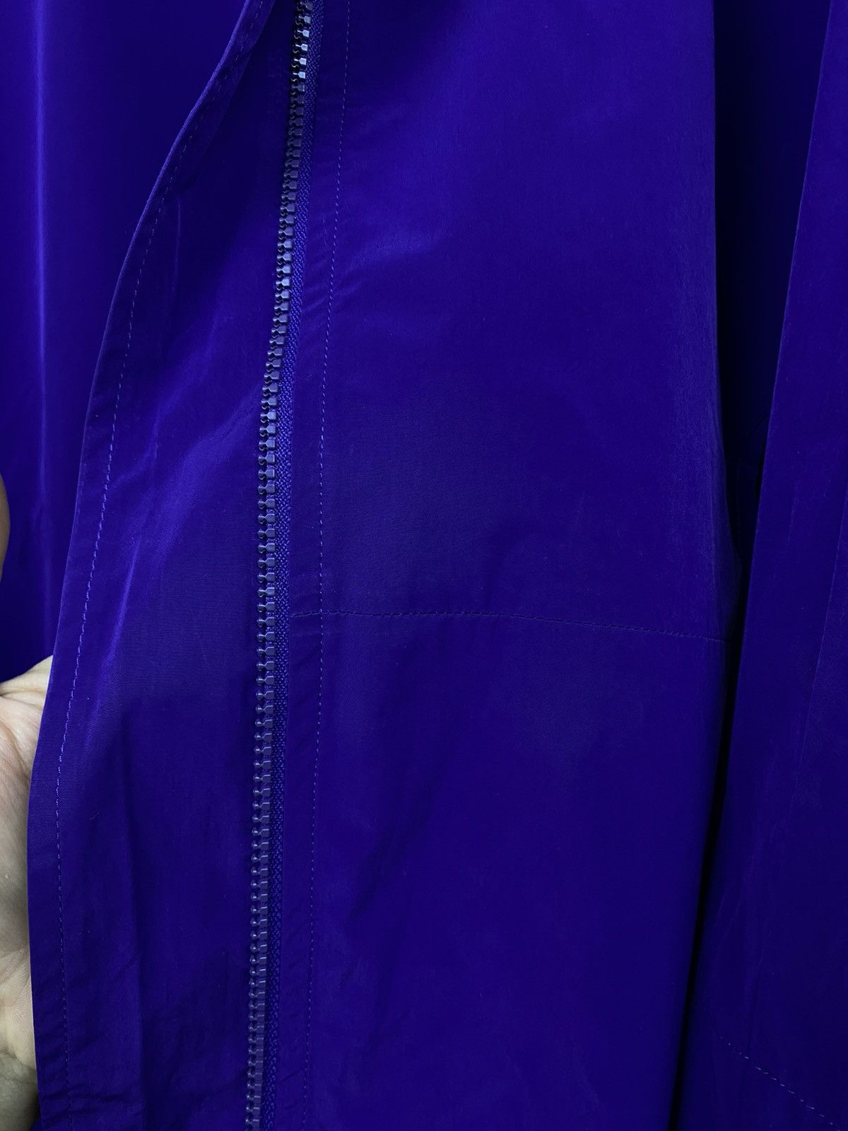 OSKA Oska Minimalist Vibrant Purple Long Coat Hooded Zip Front Size S / US 4 / IT 40 - 15 Thumbnail