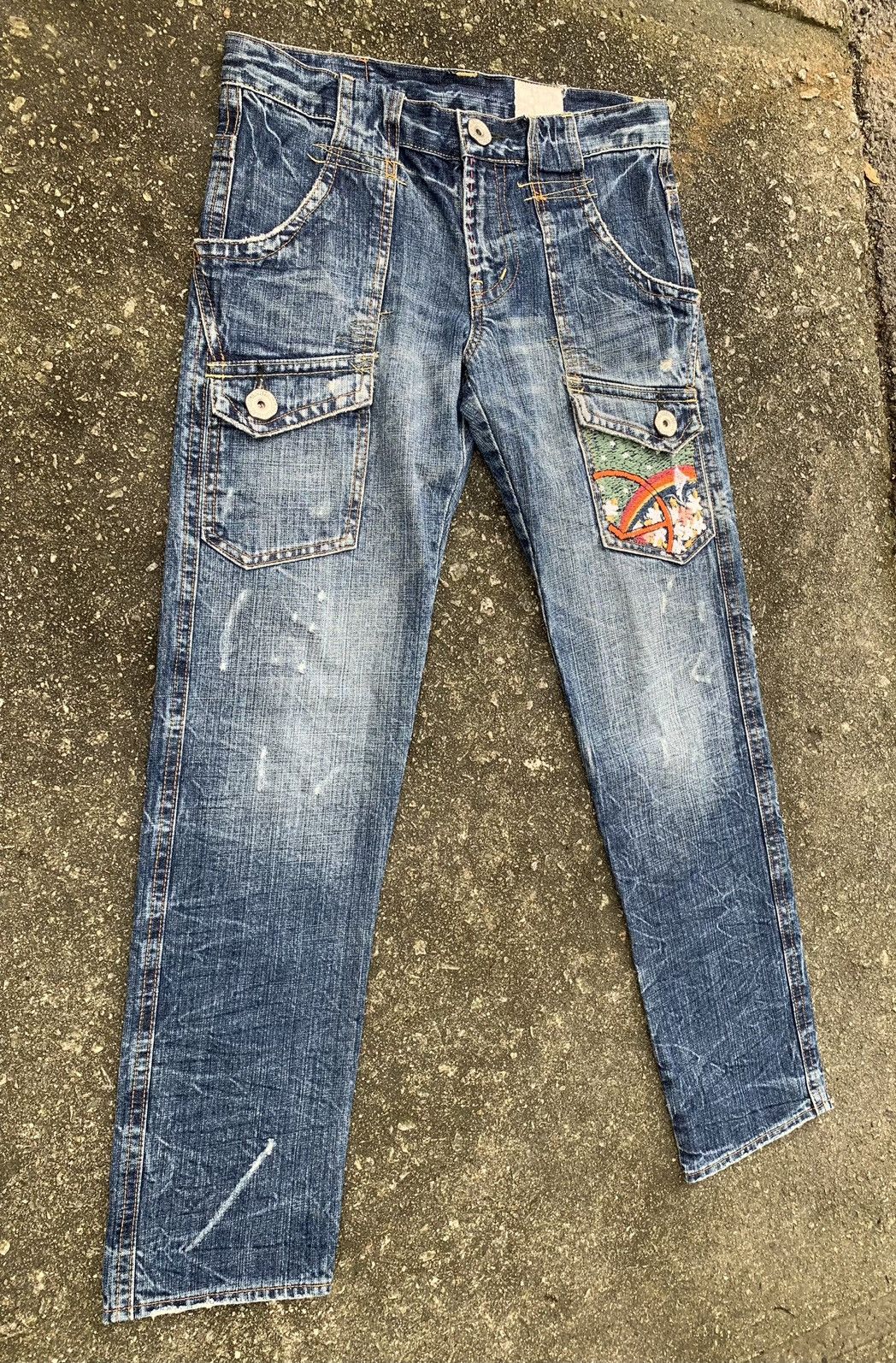 If Six Was Nine × Japanese Brand Distressed Antgauge Platinum Embroidered Pocket Denim Pants Size US 30 / EU 46 - 4 Thumbnail
