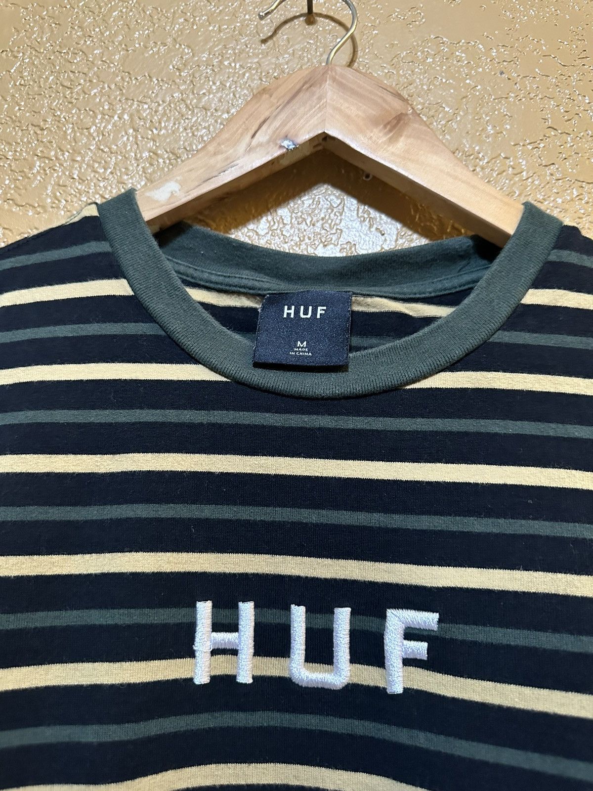 Huf 💨 HUF Striped T Shirt Y2K Skate Size US M / EU 48-50 / 2 - 2 Thumbnail