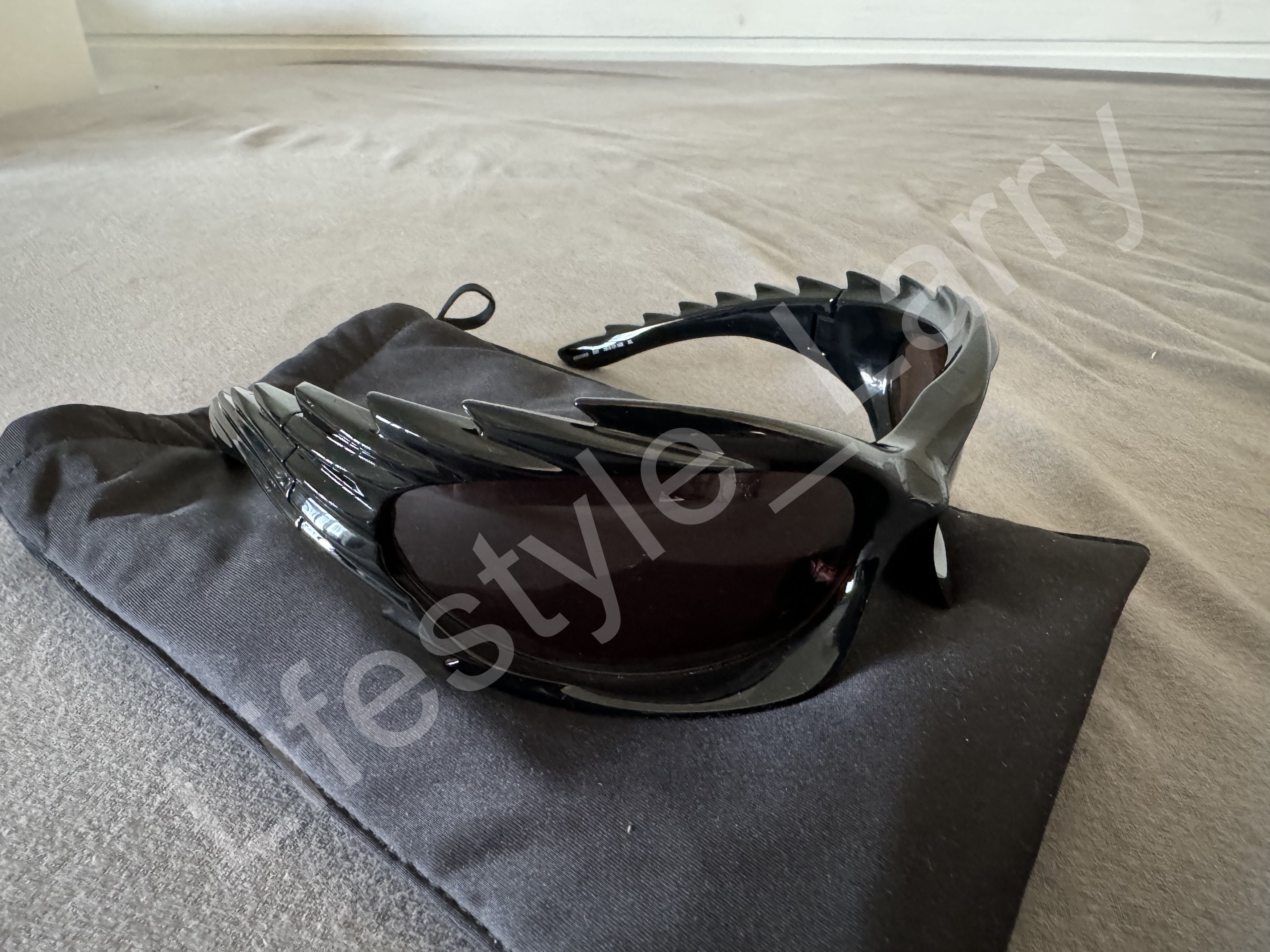 image of Balenciaga Spring 23 Spike Sunglasses, Black, Men's