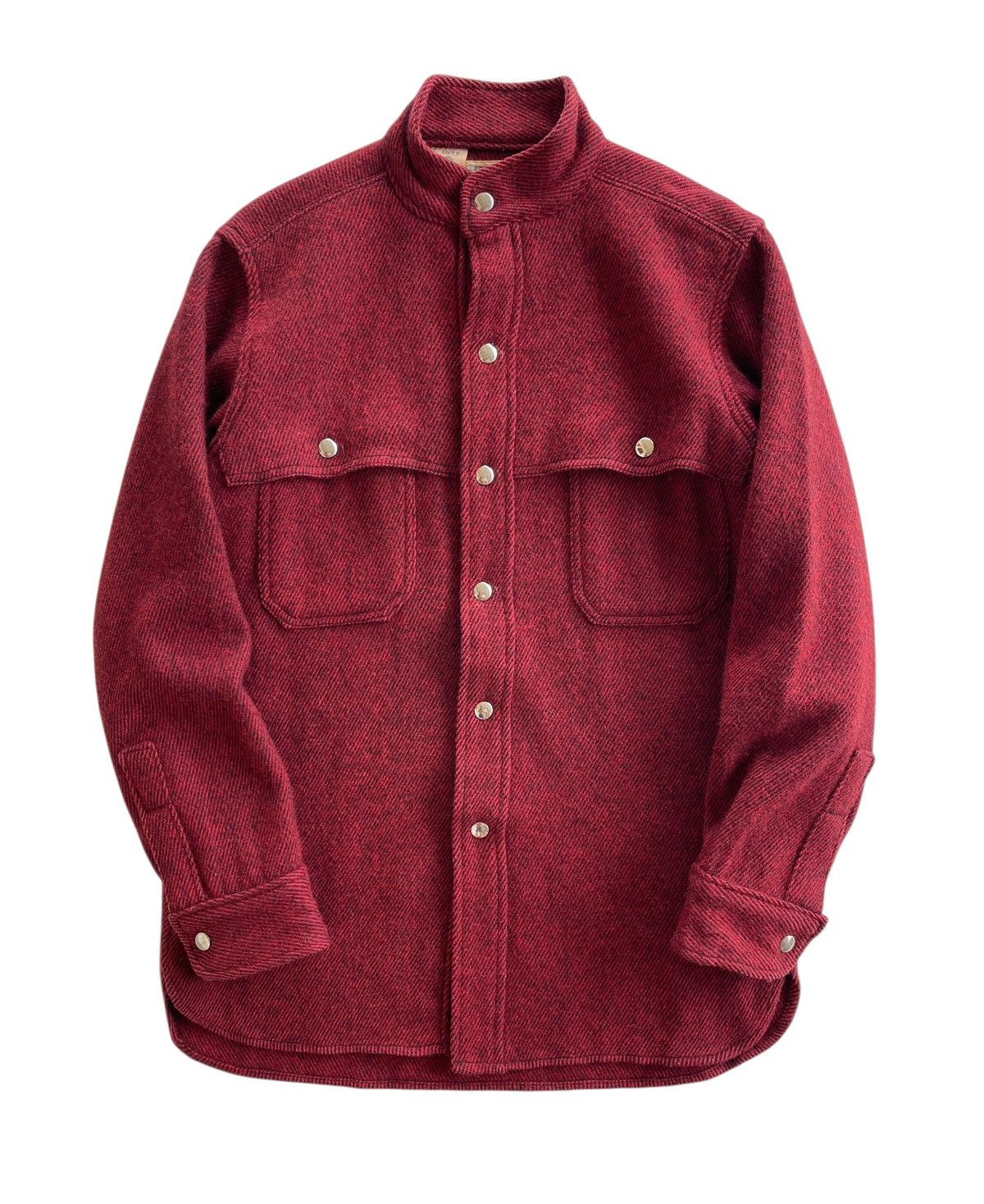 Vintage 70s Paul Petzoldt Wool Blend Burgundy Shirt Size US M / EU 48-50 / 2 - 1 Thumbnail