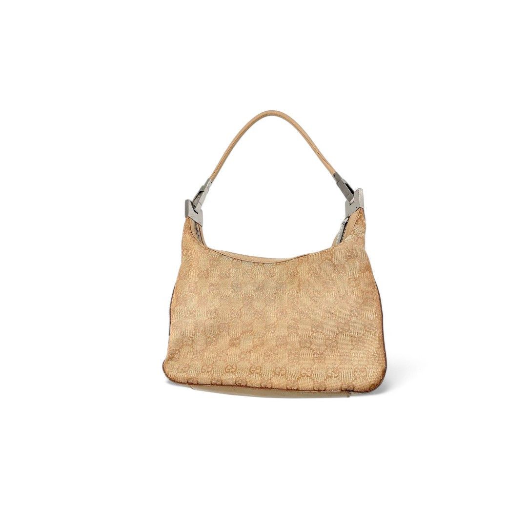 Gucci Gucci - Handbag Beige Leather Shoulder Bag GG Monogram Size ONE SIZE - 1 Thumbnail