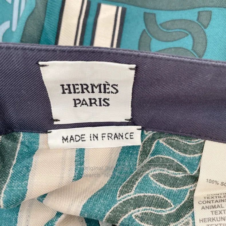 Hermes Green printed skirt