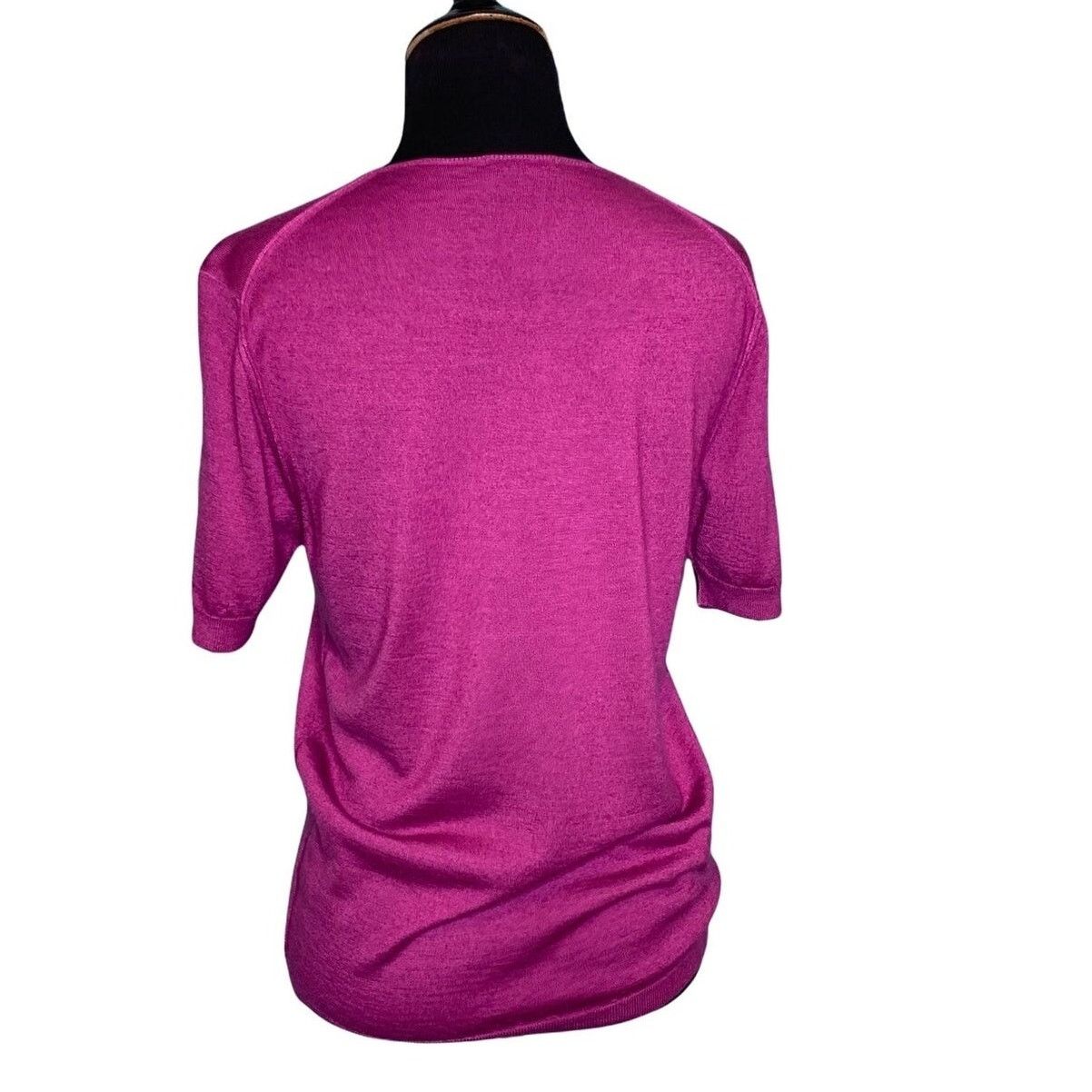Cruciani Cruciani Fuchsia short sleeves sweater top size small Size S / US 4 / IT 40 - 2 Thumbnail