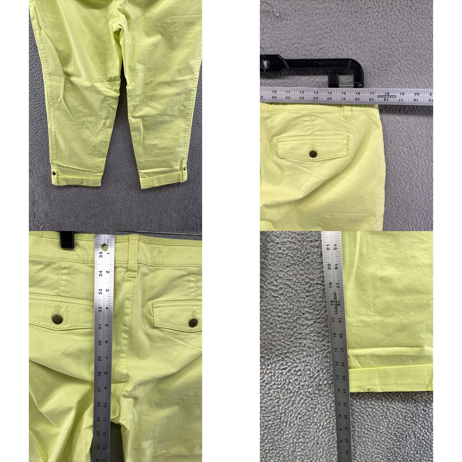 Tommy Hilfiger Tommy Hilfiger Womens Pants Neon Lime Green Roll Up Tab 12 Denim Cotton 90s City Hip Hop Logo Casual Workwear Pants Womens Size 34" / US 12 / IT 48 - 8 Thumbnail