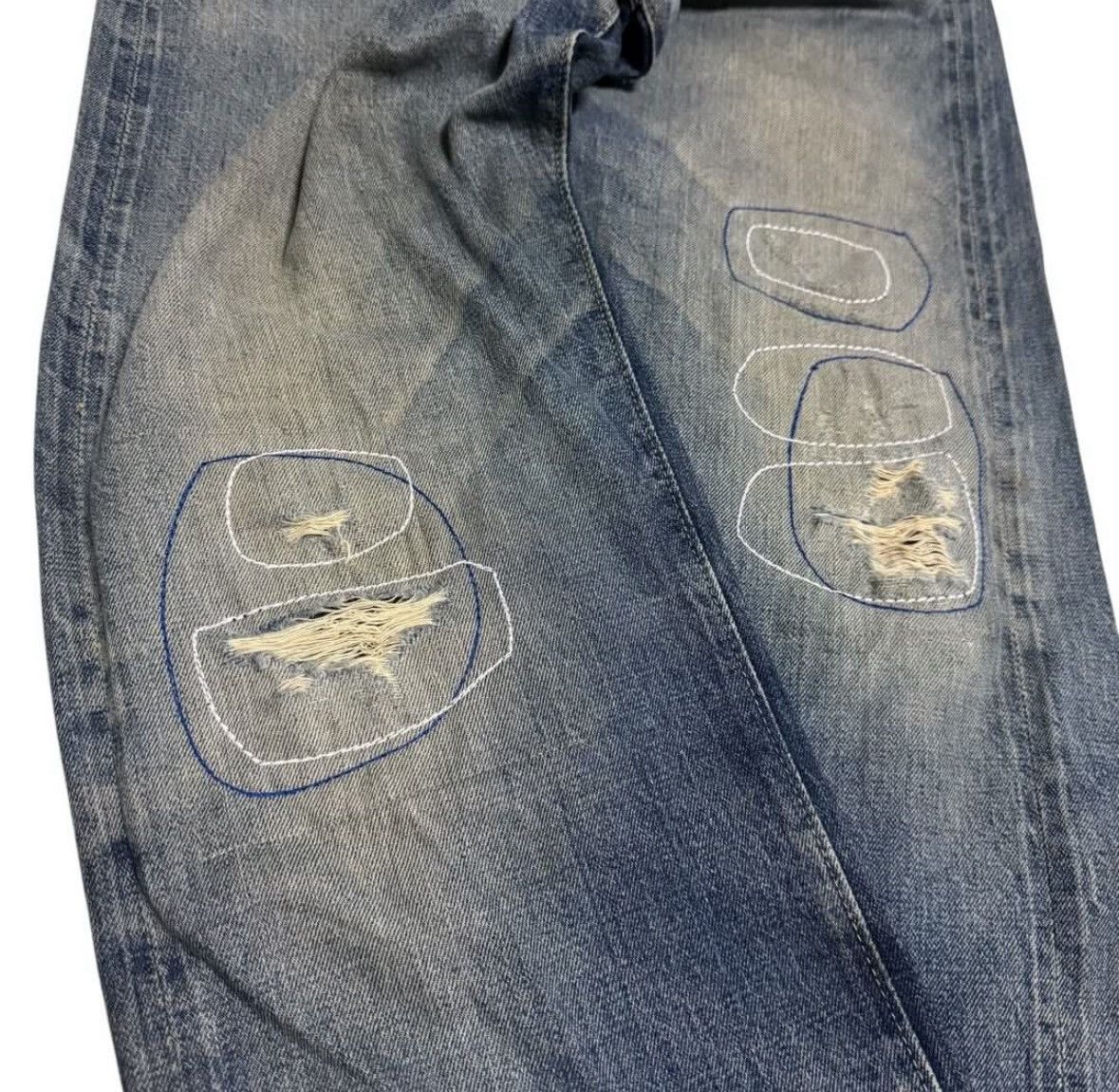 Other Denime Japanese Brand Distressed Selvedge Jeans Size US 33 - 4 Thumbnail