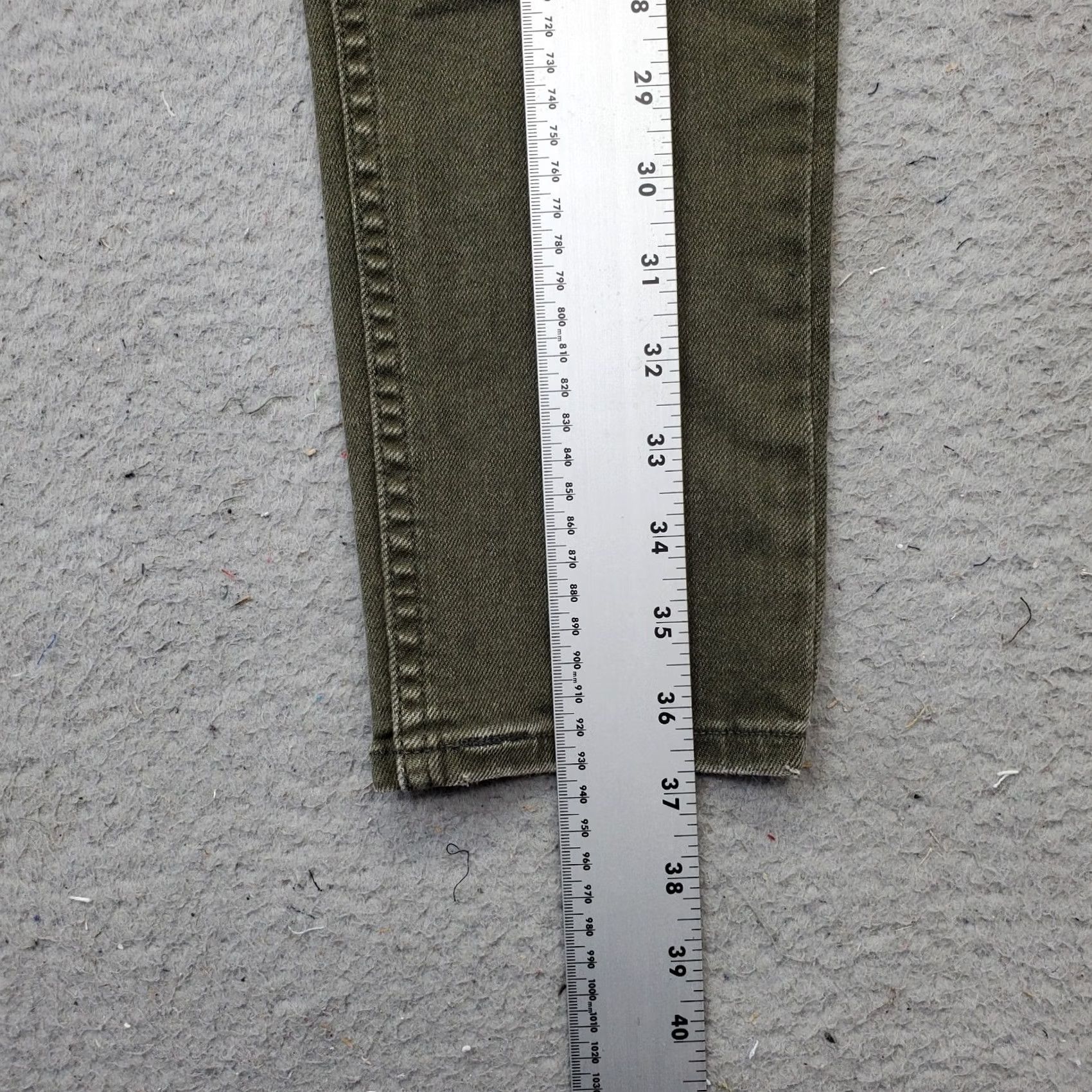 Levi's Levi's Jeans Womens 31x30 Green Denim White Tab Distressed 535 Super Skinny Leg Jeans Size 24" / US 00 / IT 34 - 3 Thumbnail