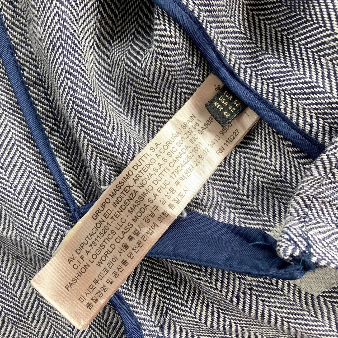 Massimo Dutti Linen Elbow Pad Herringbone Blazer Size 42S - 10 Thumbnail