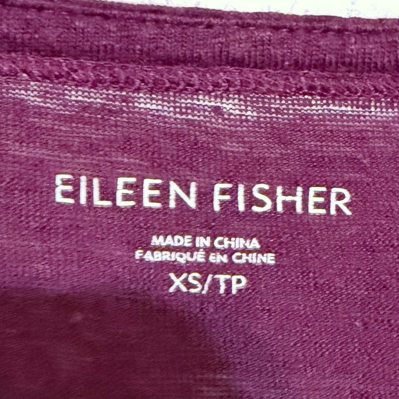 Eileen Fisher Eileen Fisher Top Women Size XS Burgundy Organic Linen Tunic Size XS / US 0-2 / IT 36-38 - 2 Thumbnail