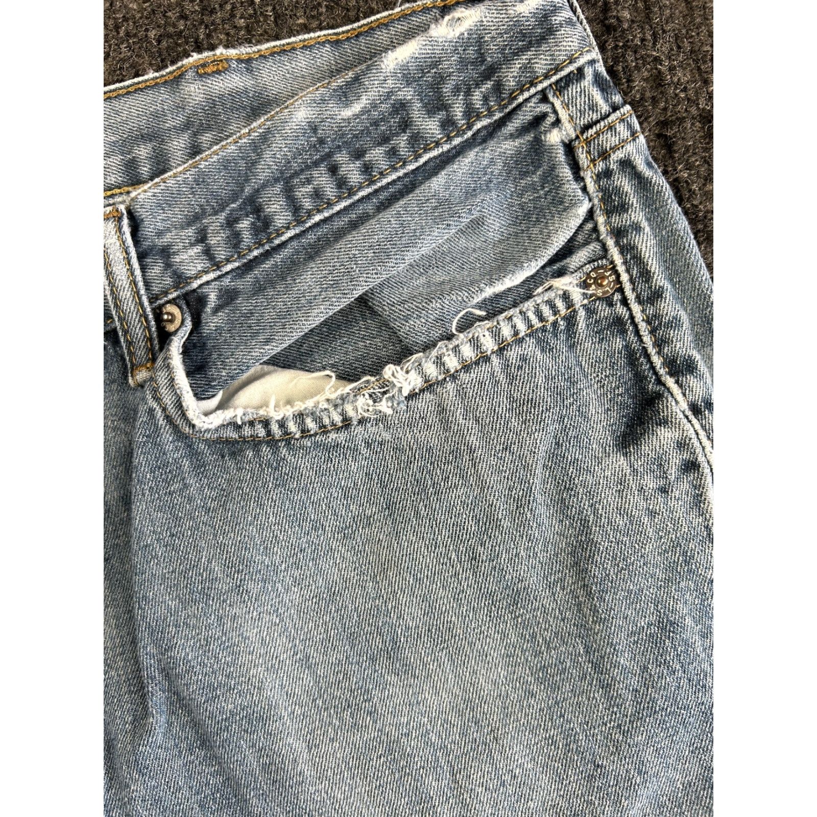 Levi's VINTAGE Levi’s 559 Straight Jeans 38 x 32 Medium Distressed Blue Men 90s Grunge Retro Size US 38 / EU 54 - 7 Thumbnail