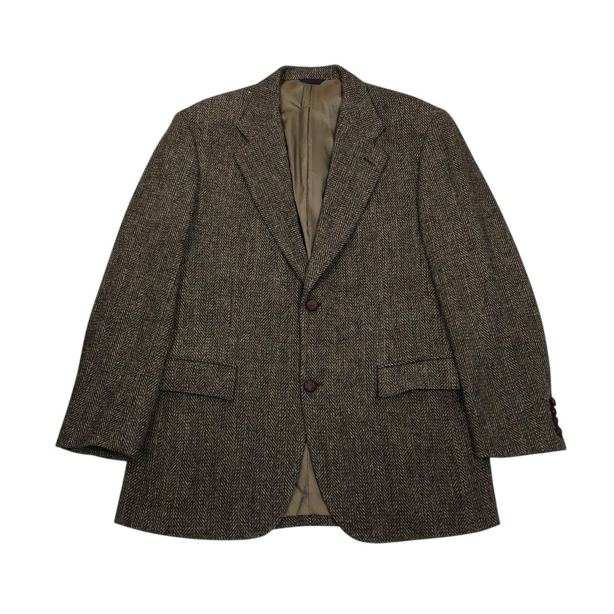 Harris Tweed 🔥VINTAGE WOOL HERRINGBONE JACKET HARRIS TWEED DOUBLE BREAST Size US M / EU 48-50 / 2 - 1 Thumbnail