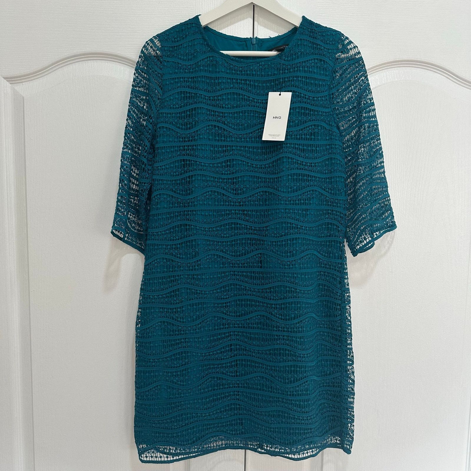 Mango Mango MNG Women's Lace 3/4 Sleeves Dress Size 4 Size S / US 4 / IT 40 - 1 Thumbnail